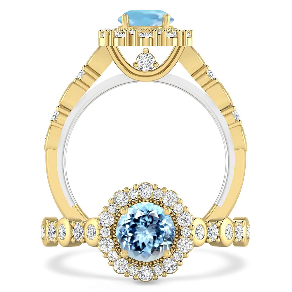 Yellow Gold - Aquamarine