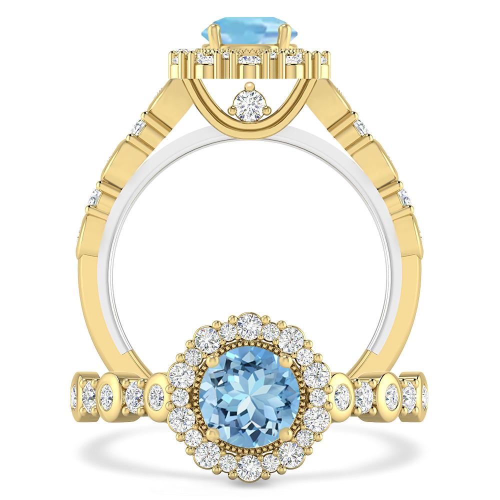 Yellow Gold - Aquamarine