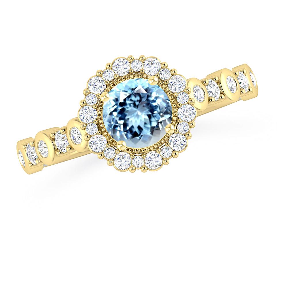 Yellow Gold - Aquamarine