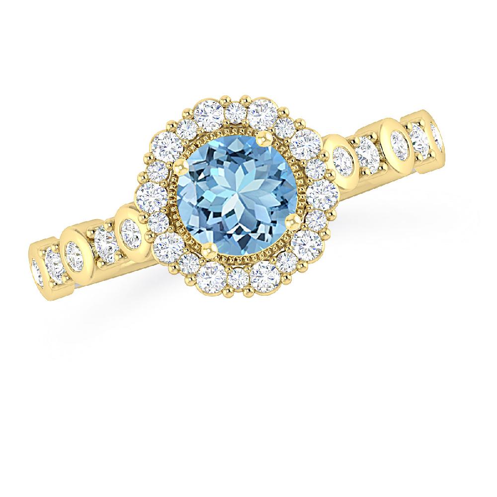 Yellow Gold - Aquamarine