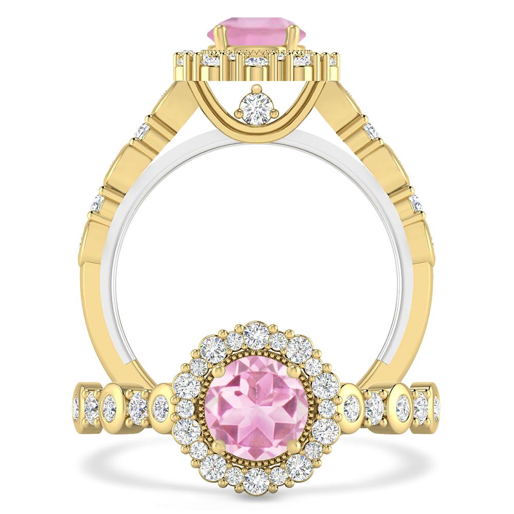 Yellow Gold - Pink Tourmaline