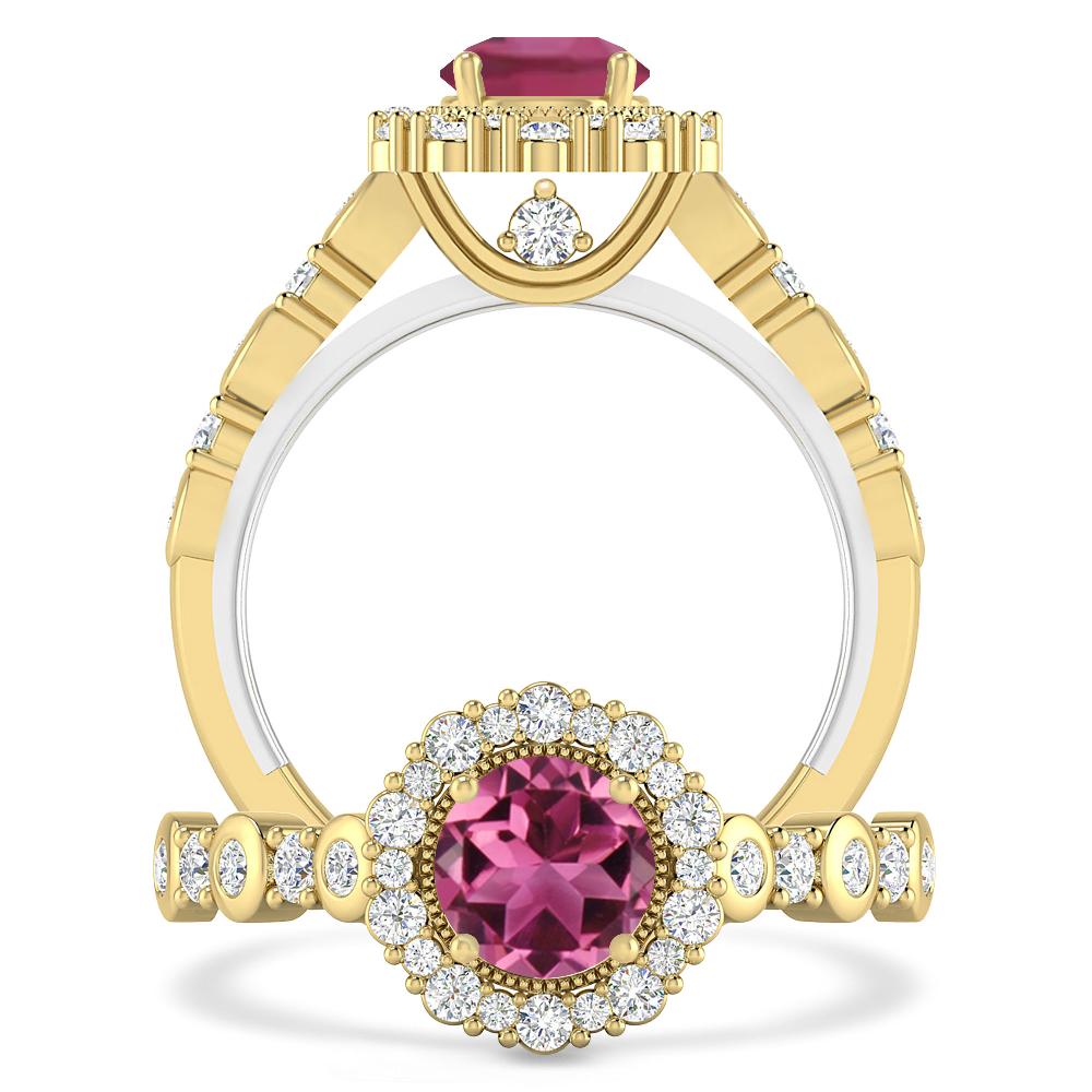 Yellow Gold - Pink Tourmaline