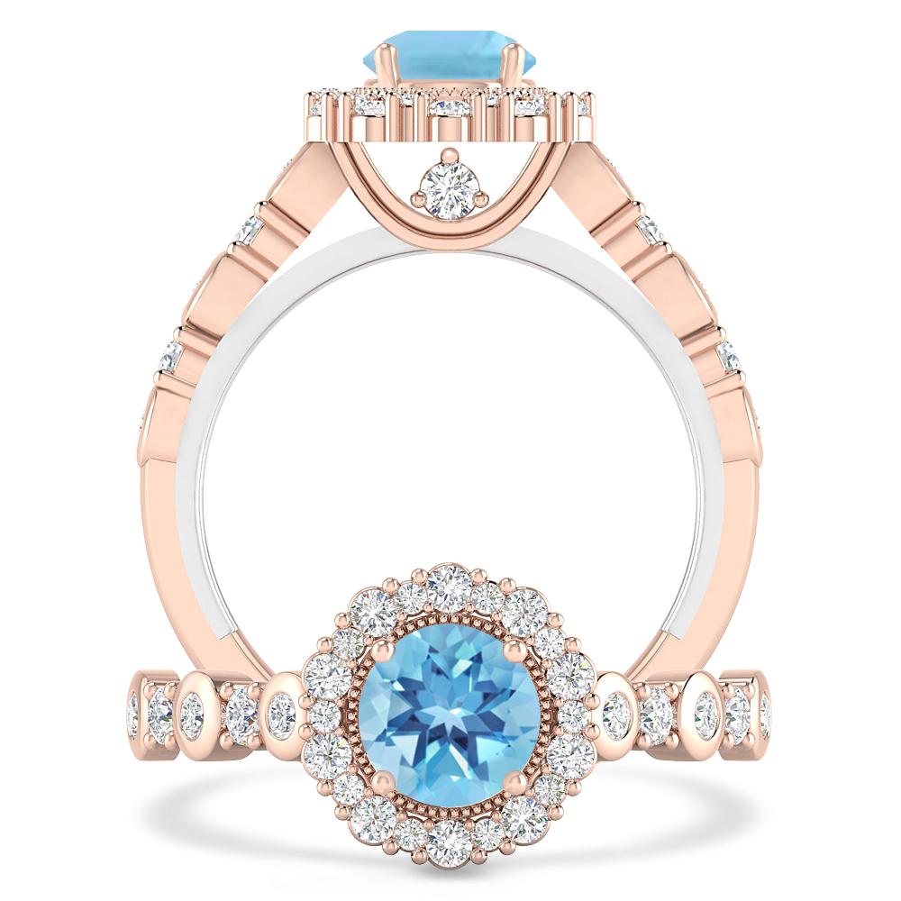 Rose Gold - Blue Topaz