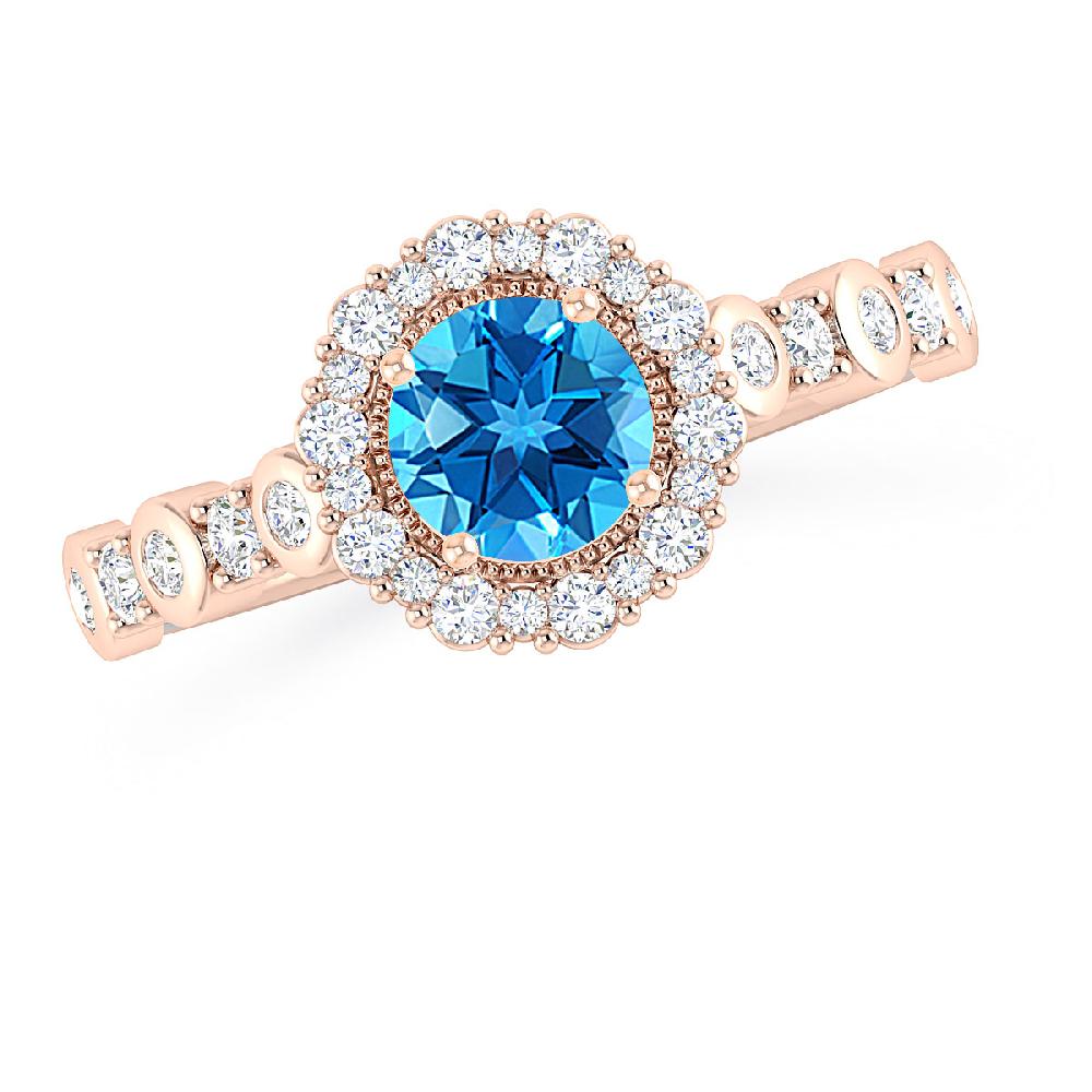 Rose Gold - Blue Topaz