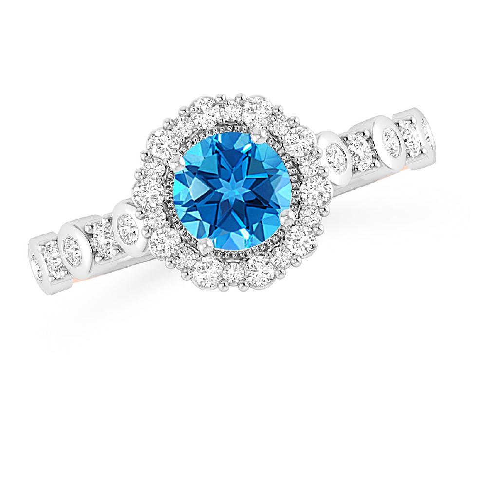 White Gold - Blue Topaz