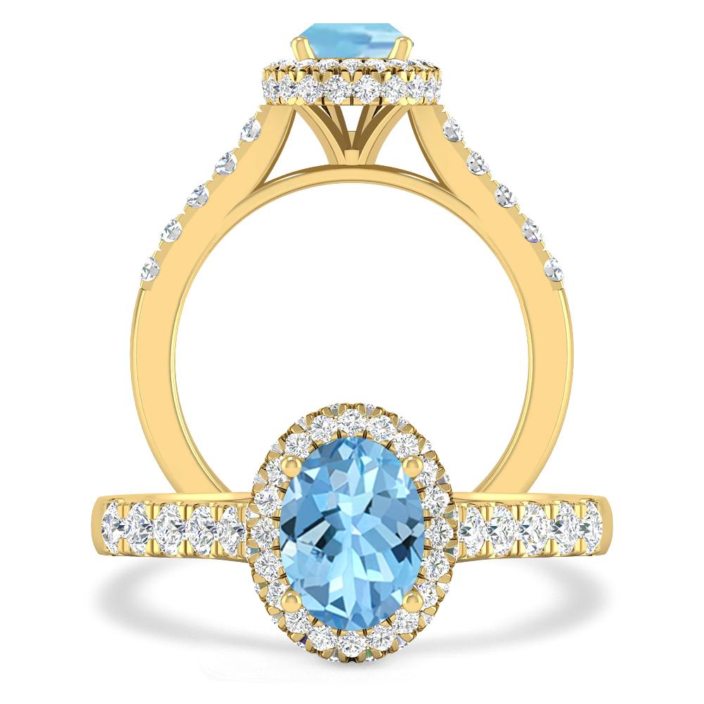 Yellow Gold - Aquamarine