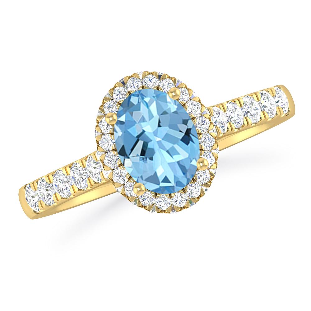 Yellow Gold - Aquamarine