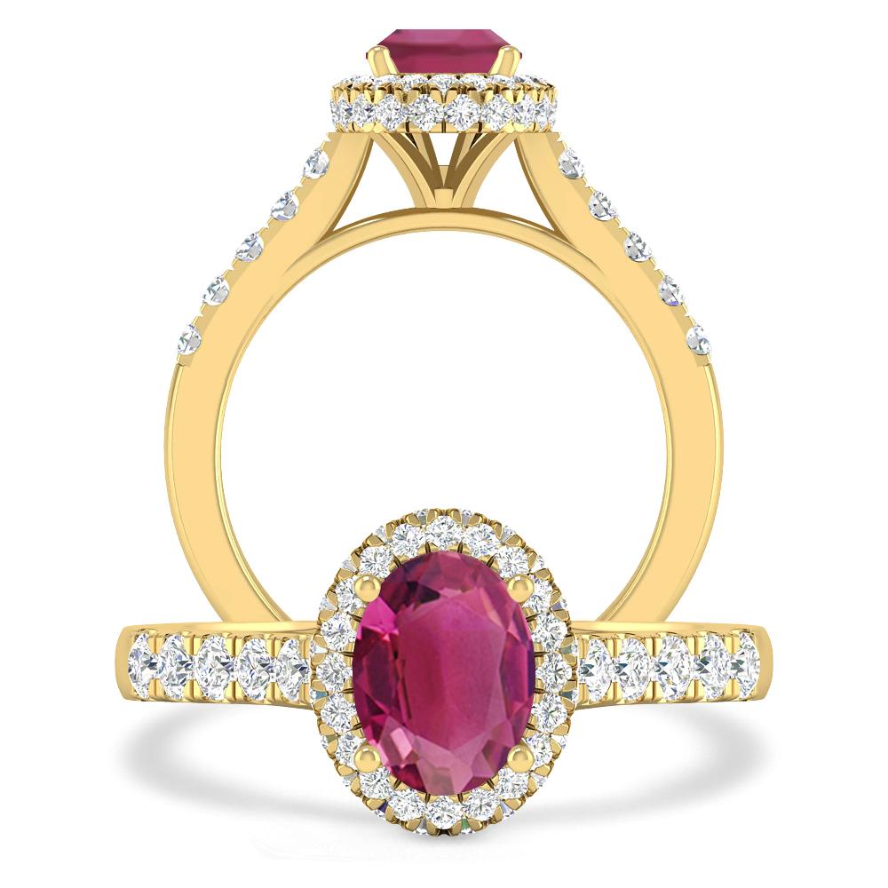 Yellow Gold - Pink Tourmaline