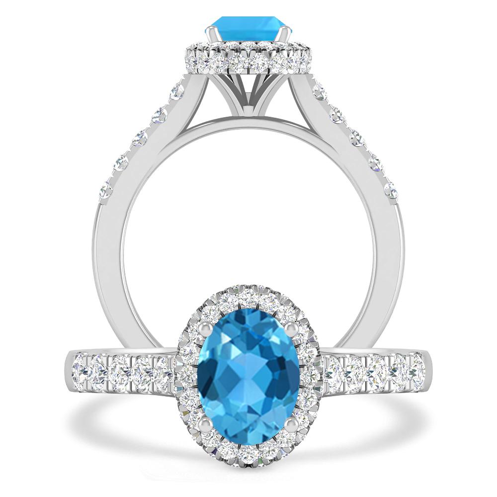 White Gold - Blue Topaz