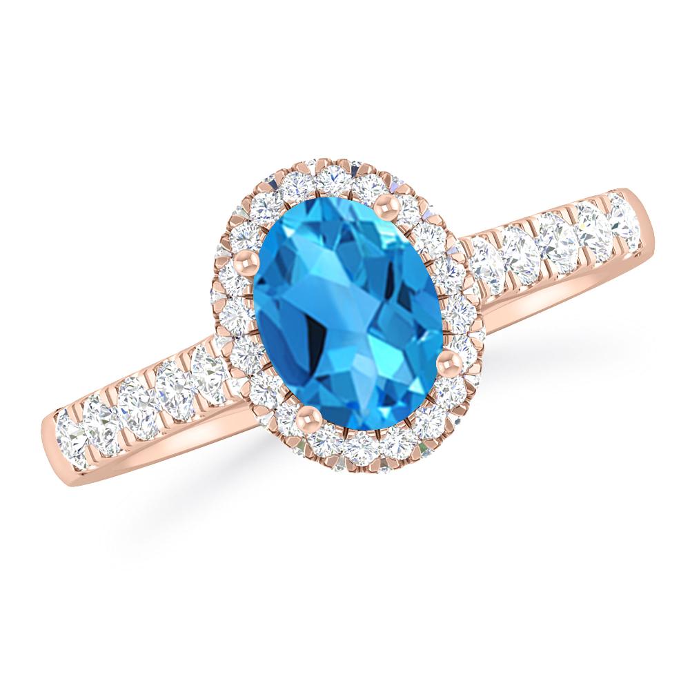 Rose Gold - Blue Topaz