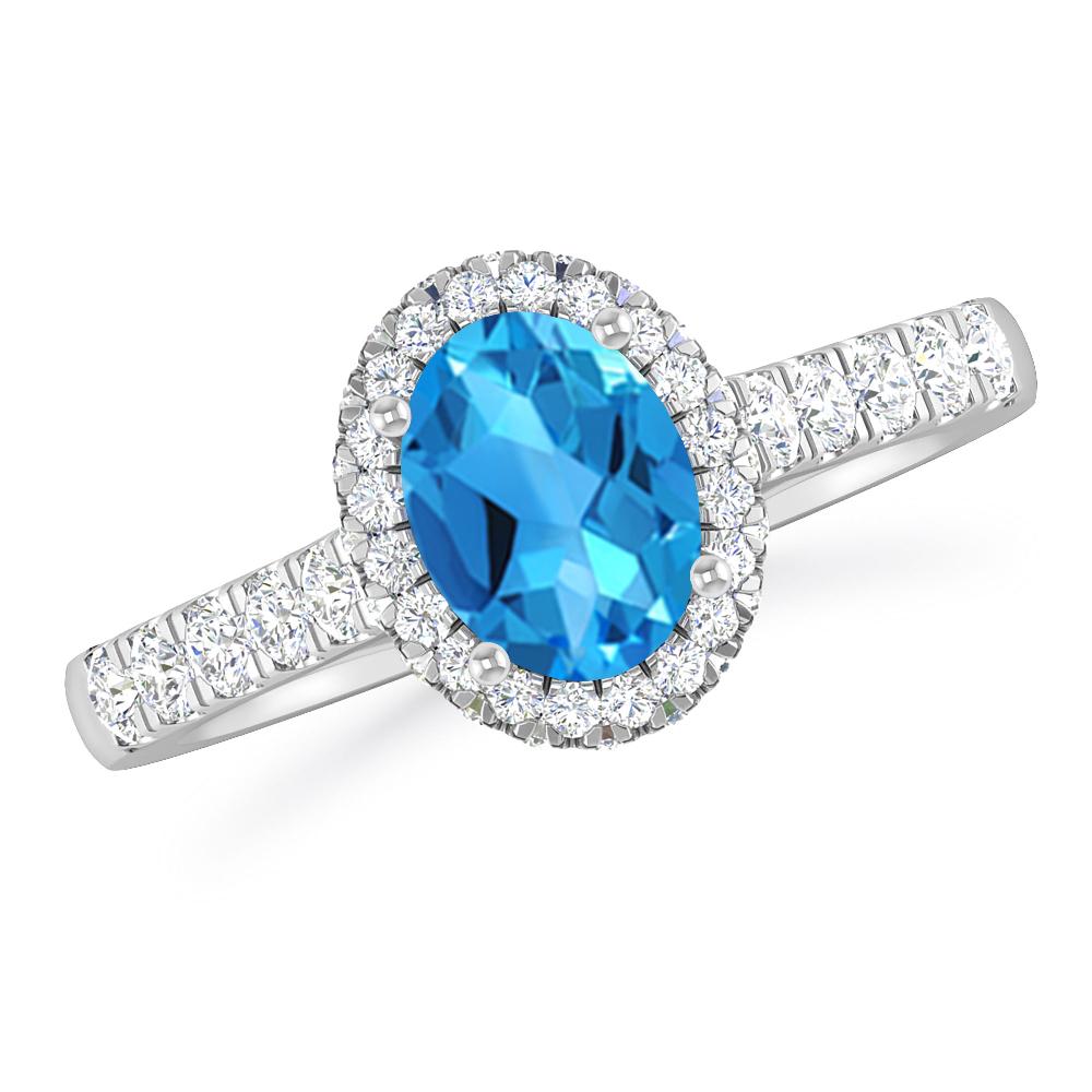 White Gold - Blue Topaz