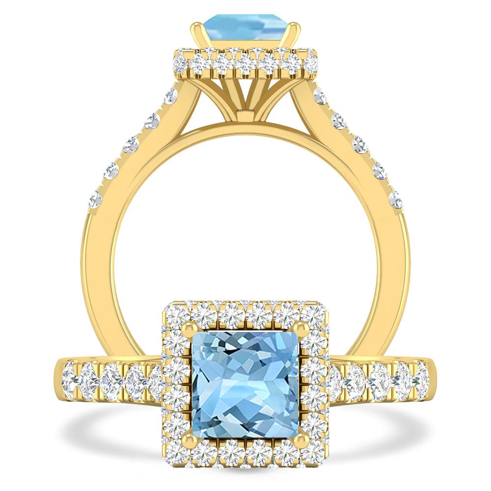 Yellow Gold - Aquamarine