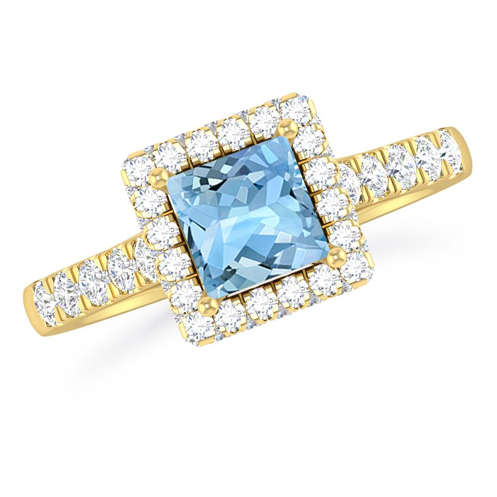 Yellow Gold - Aquamarine