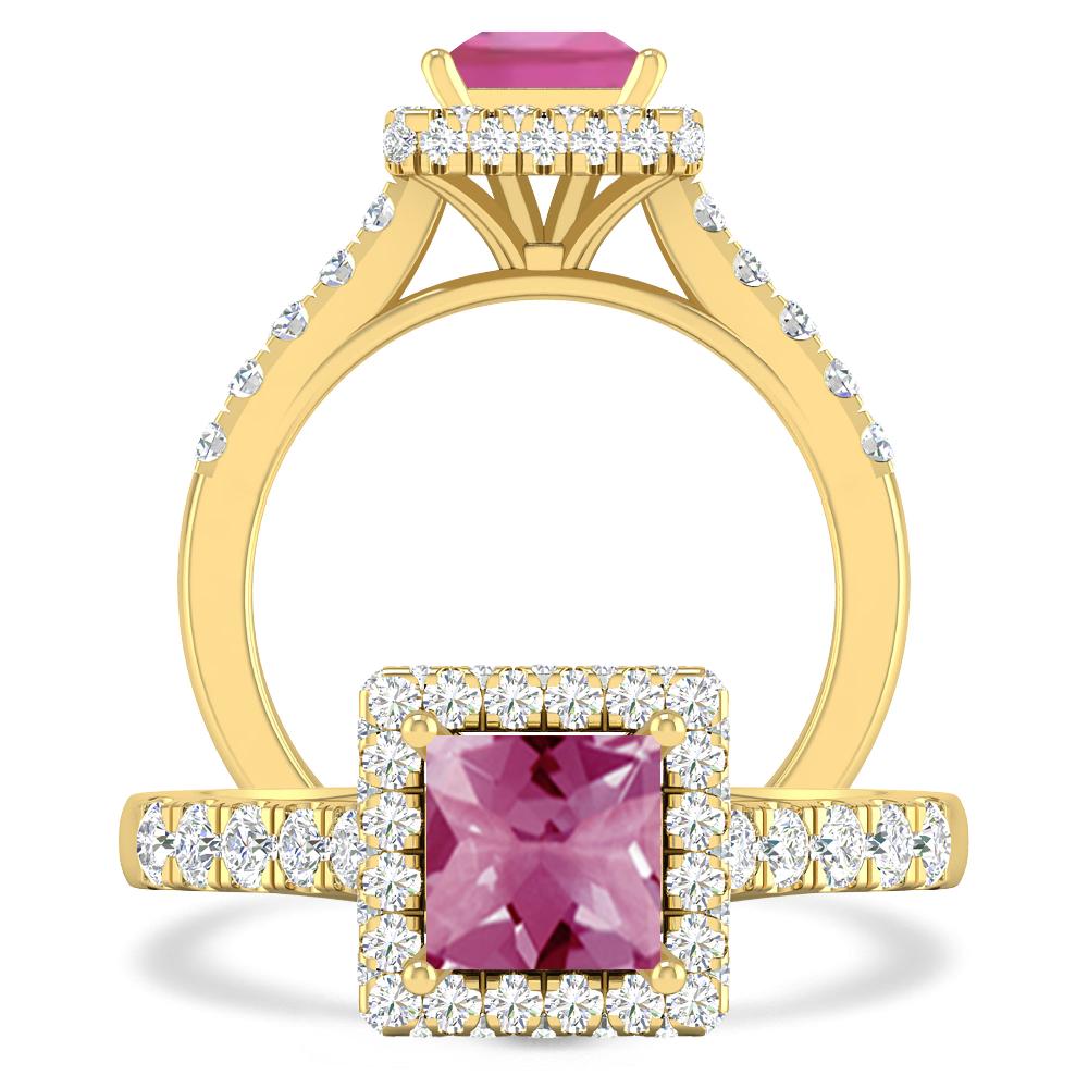 Yellow Gold - Pink Tourmaline