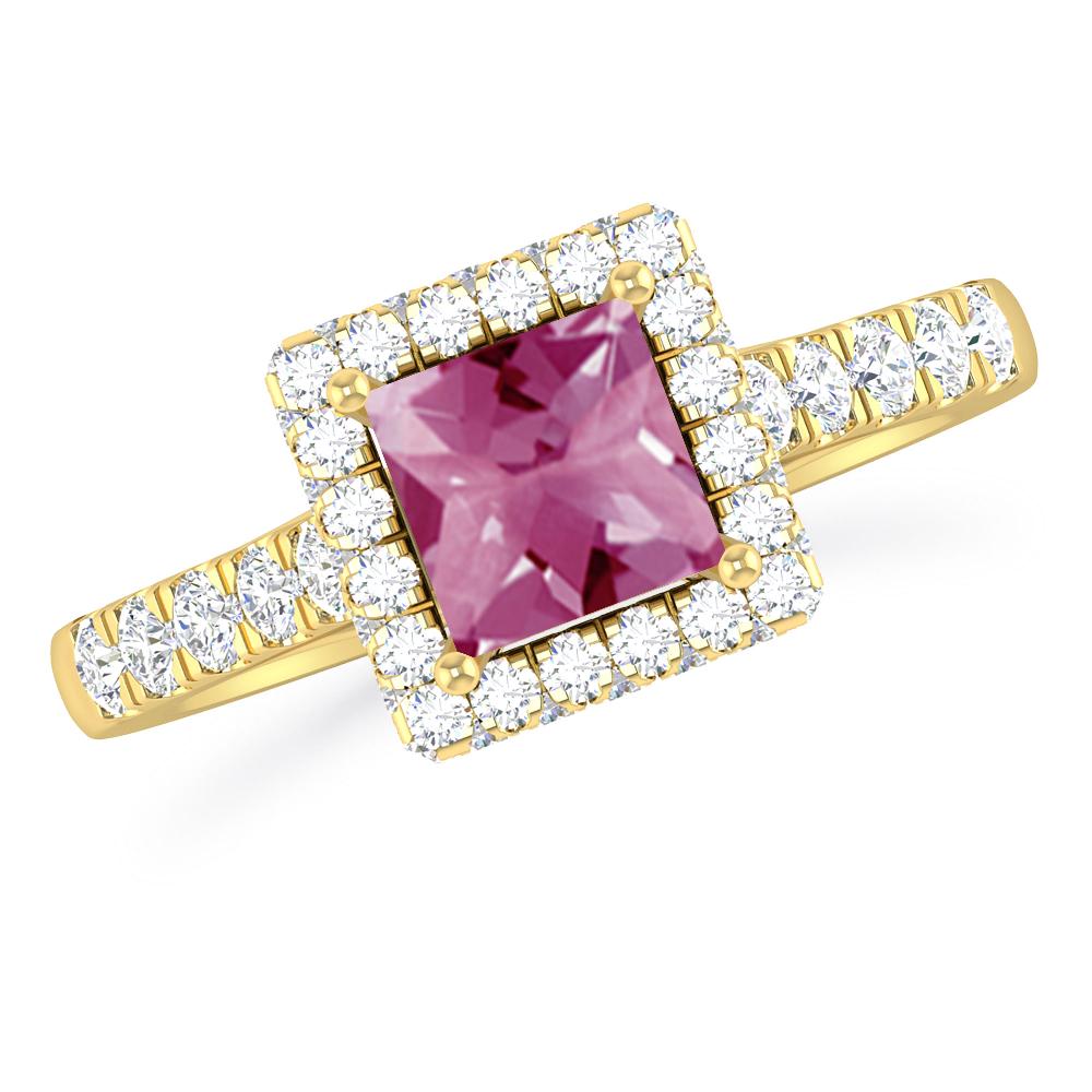 Yellow Gold - Pink Tourmaline