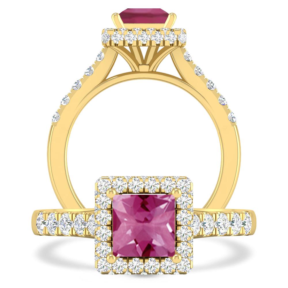 Yellow Gold - Pink Tourmaline