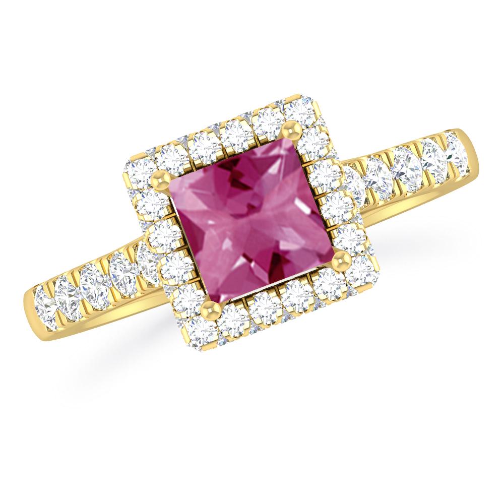 Yellow Gold - Pink Tourmaline