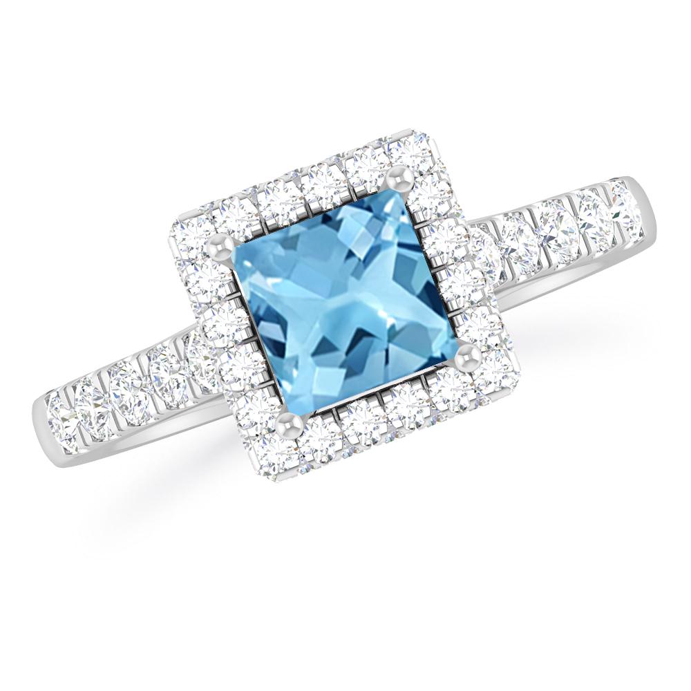 White Gold - Blue Topaz