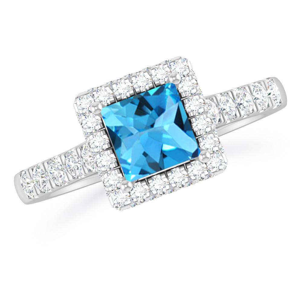 White Gold - Blue Topaz