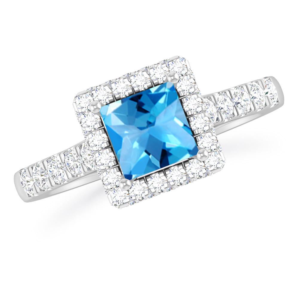 White Gold - Blue Topaz