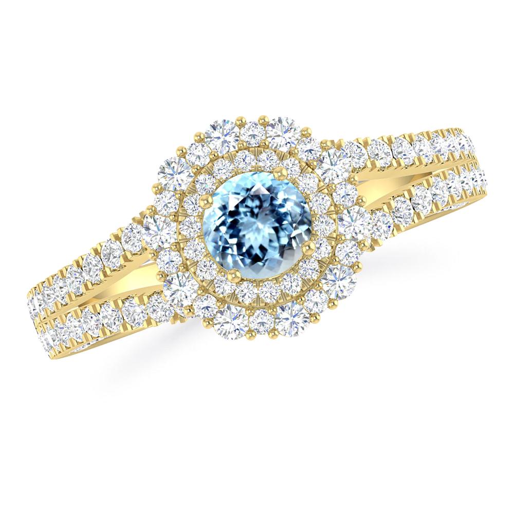 Yellow Gold - Aquamarine