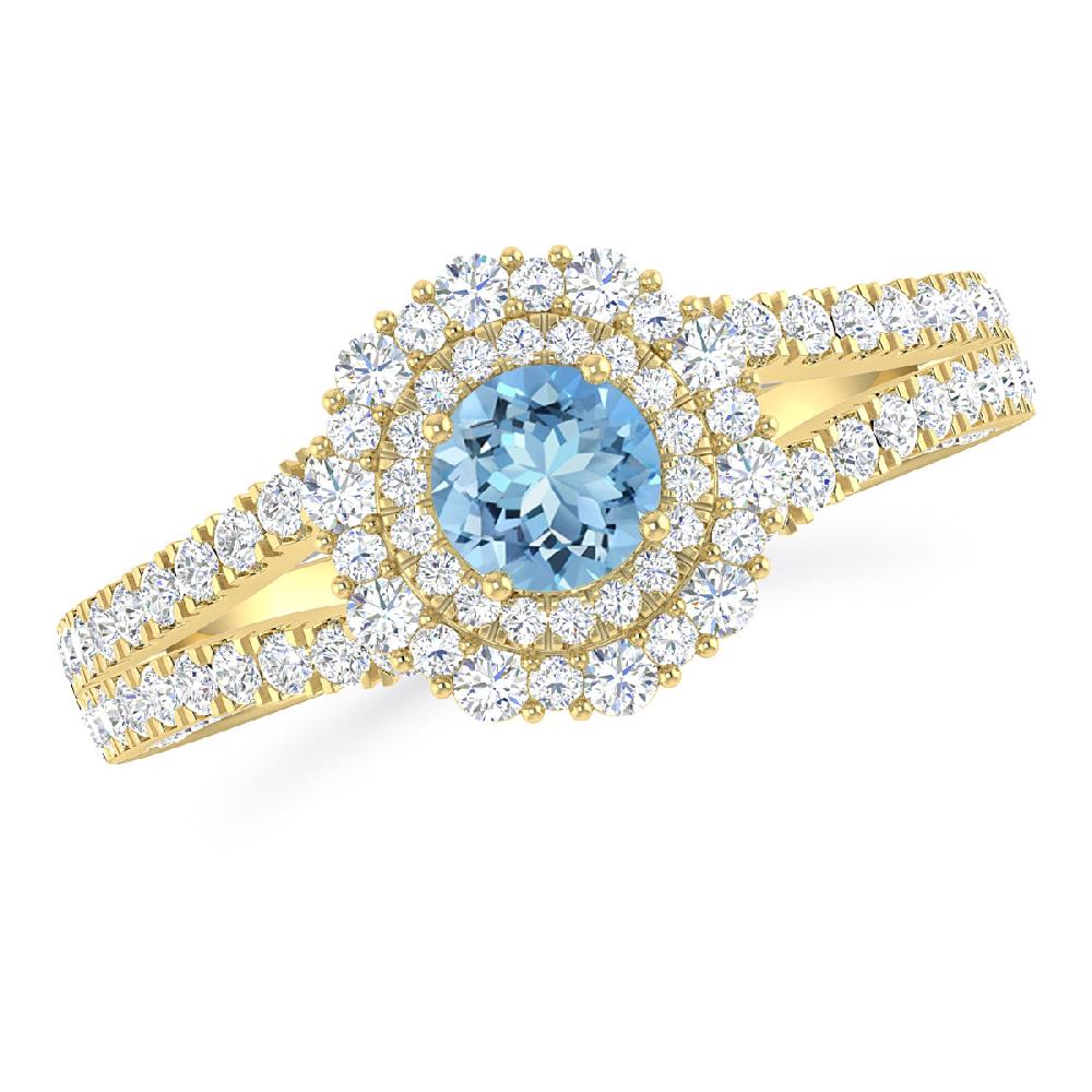 Yellow Gold - Aquamarine