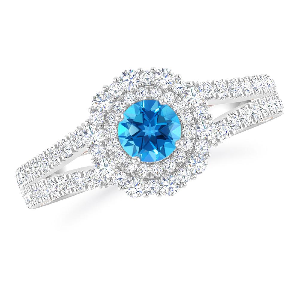 White Gold - Blue Topaz