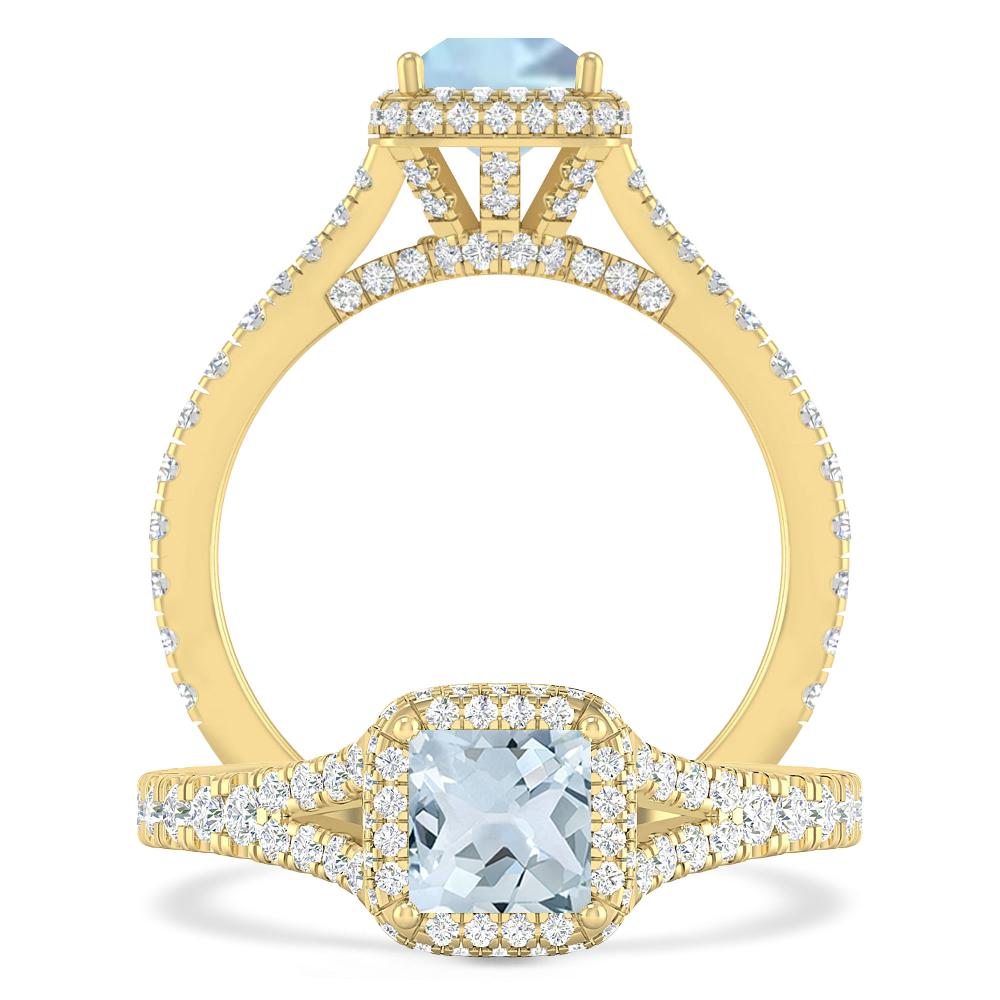 Yellow Gold - Aquamarine