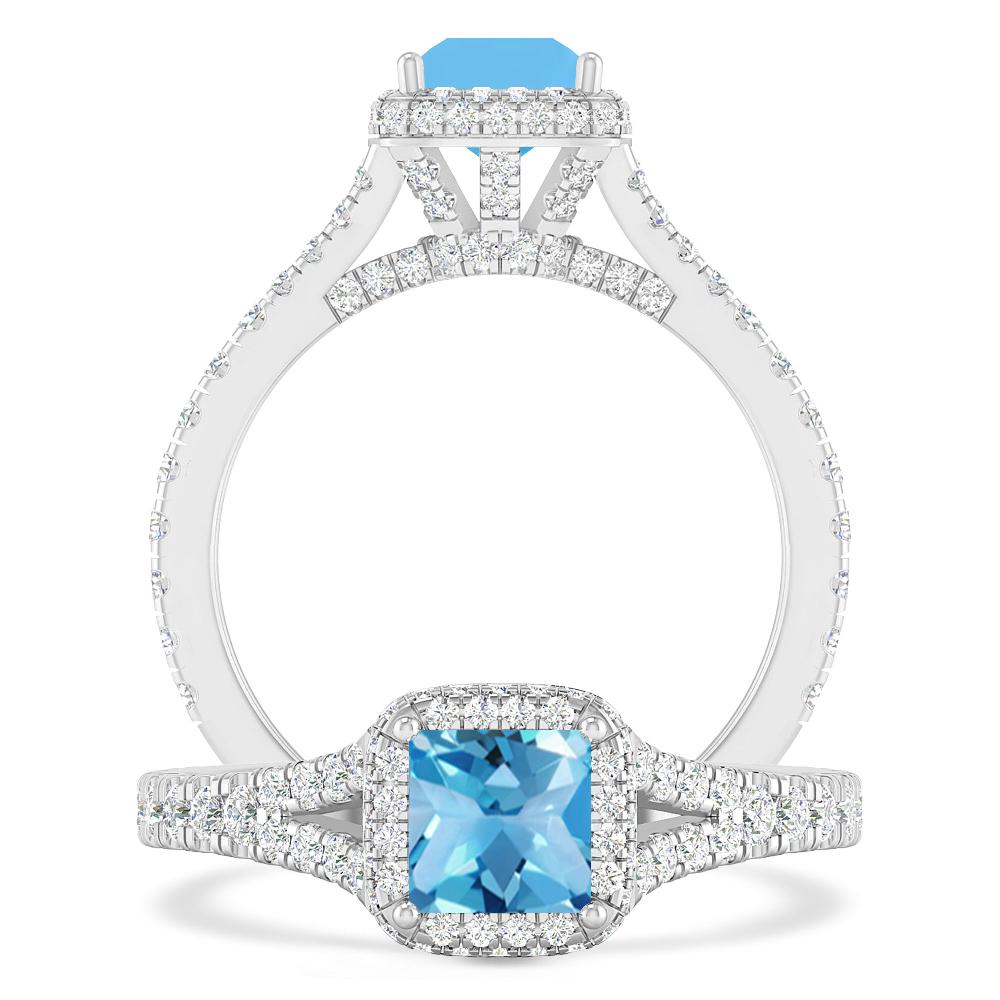 White Gold - Blue Topaz