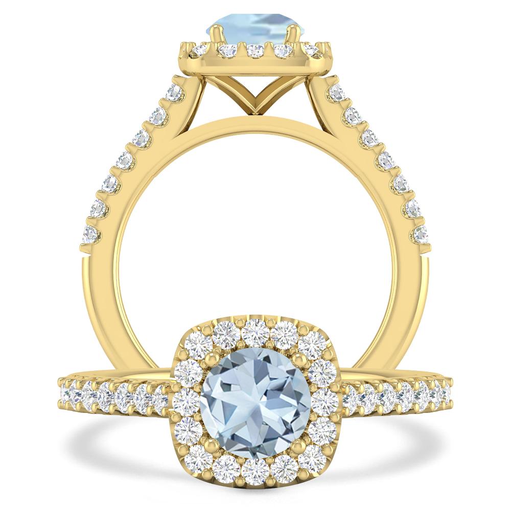 Yellow Gold - Aquamarine