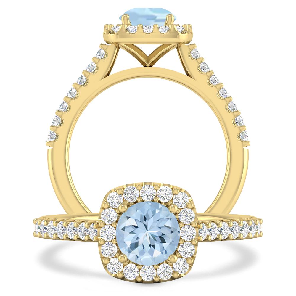 Yellow Gold - Aquamarine