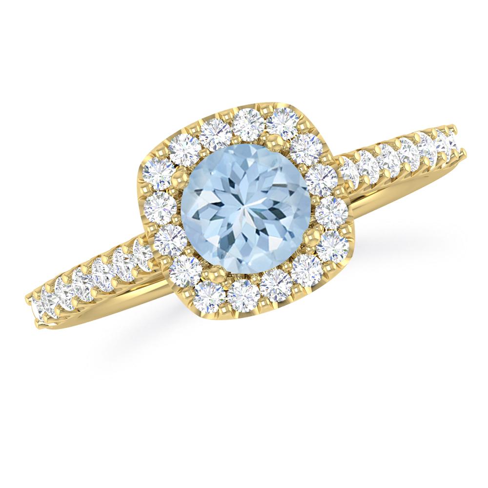 Yellow Gold - Aquamarine