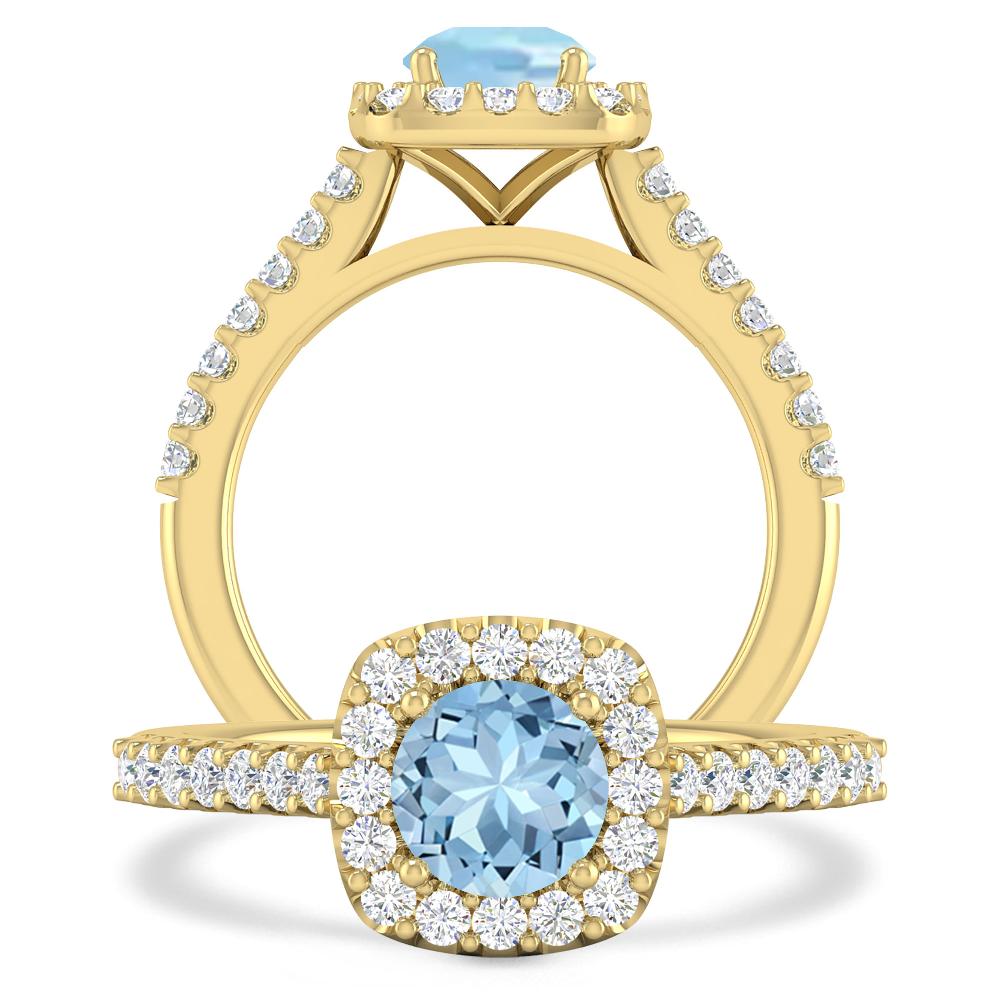 Yellow Gold - Aquamarine