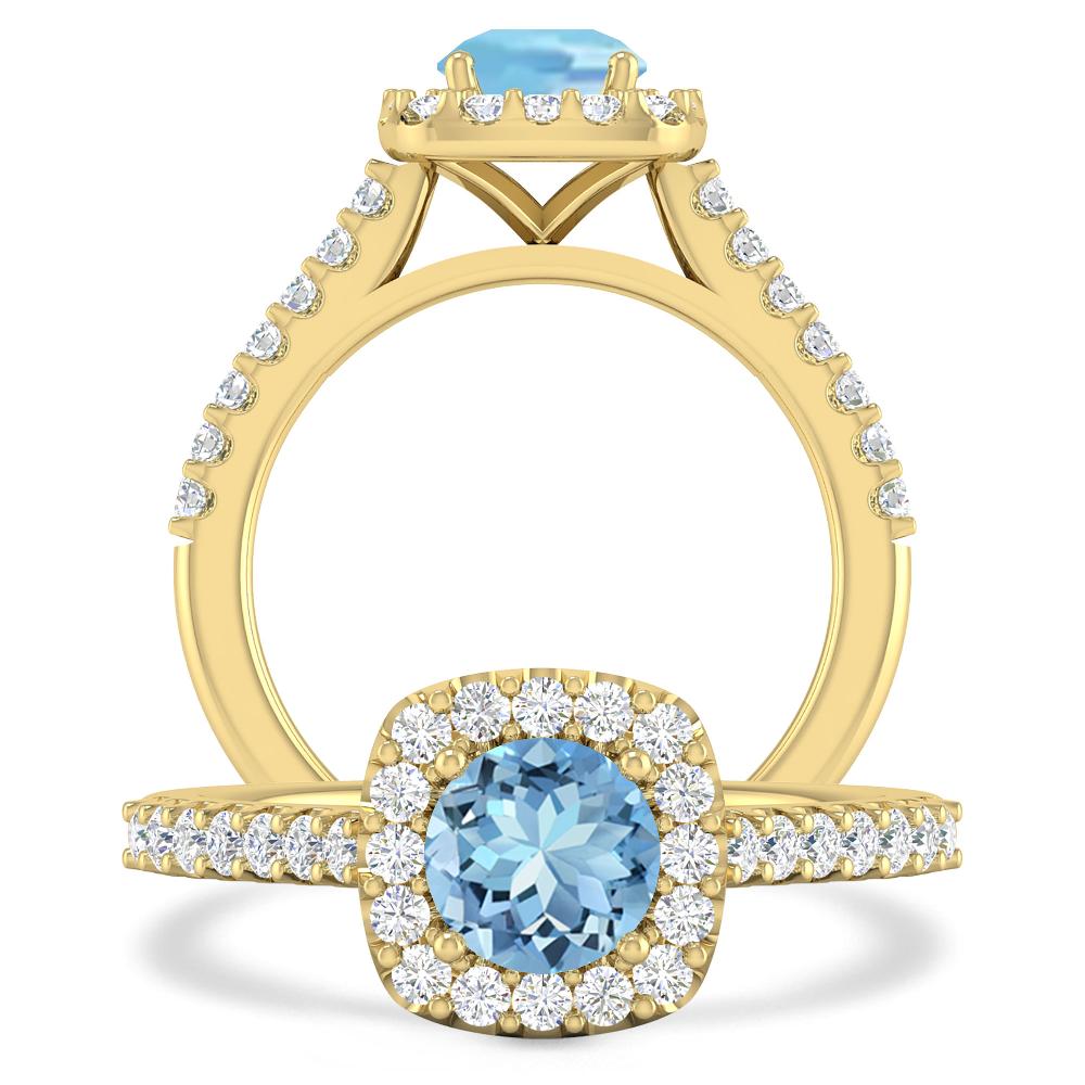 Yellow Gold - Aquamarine