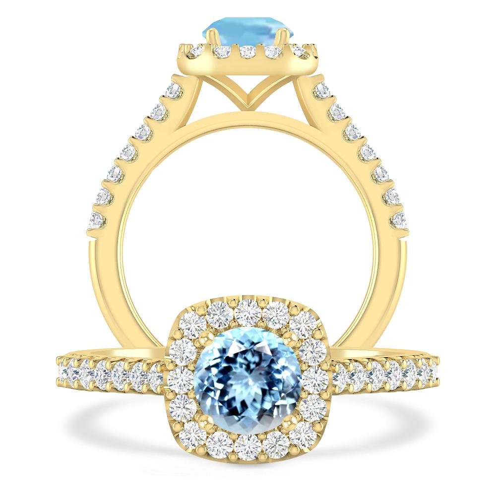 Yellow Gold - Aquamarine