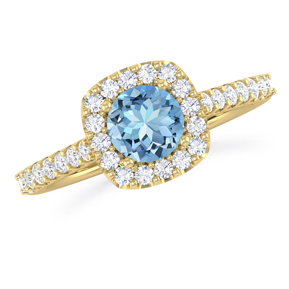 Yellow Gold - Aquamarine