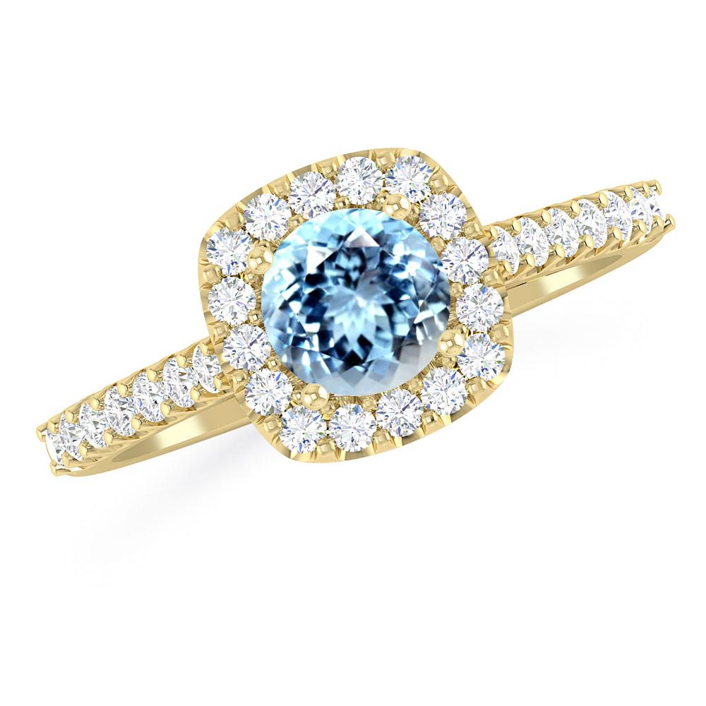 Yellow Gold - Aquamarine