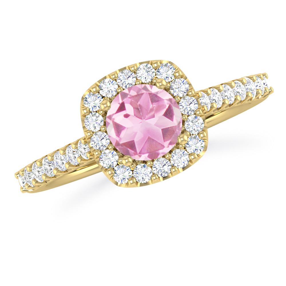 Yellow Gold - Pink Tourmaline