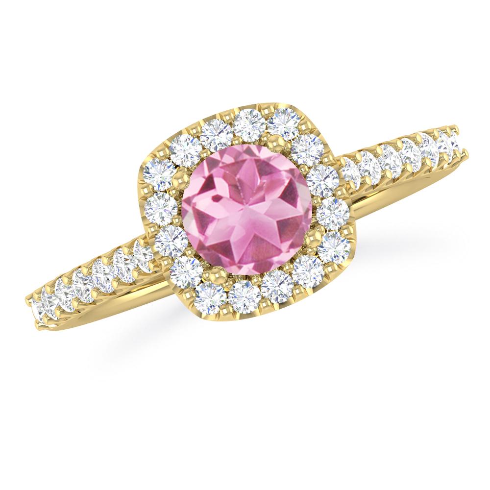 Yellow Gold - Pink Tourmaline