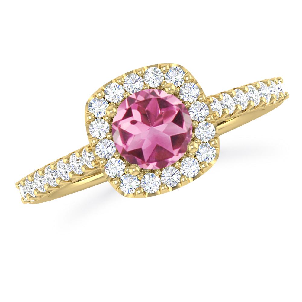 Yellow Gold - Pink Tourmaline