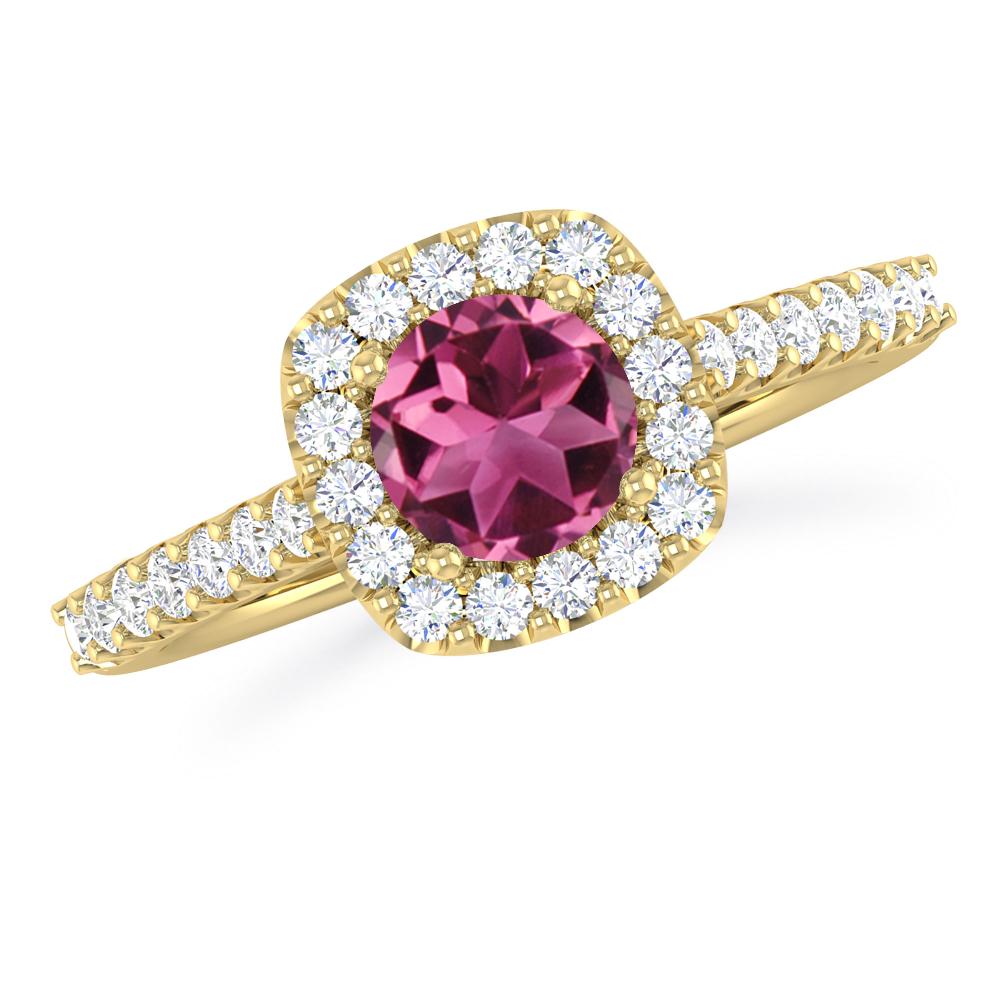 Yellow Gold - Pink Tourmaline