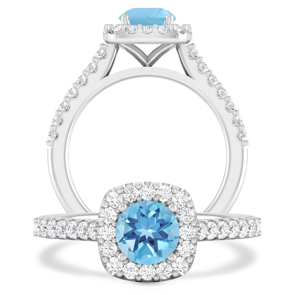 White Gold - Blue Topaz