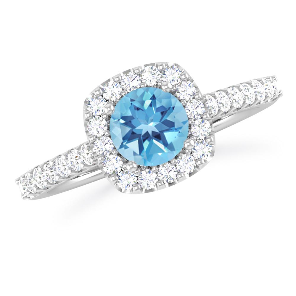 White Gold - Blue Topaz