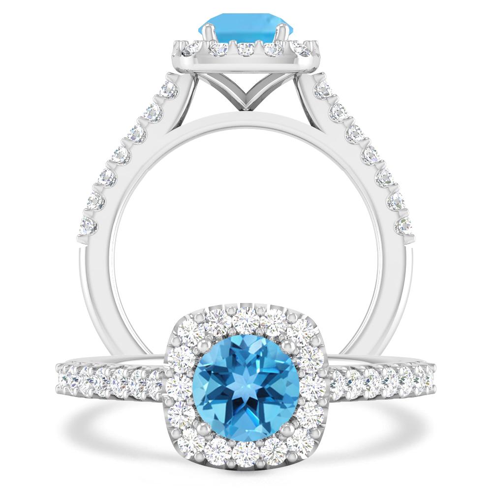 White Gold - Blue Topaz