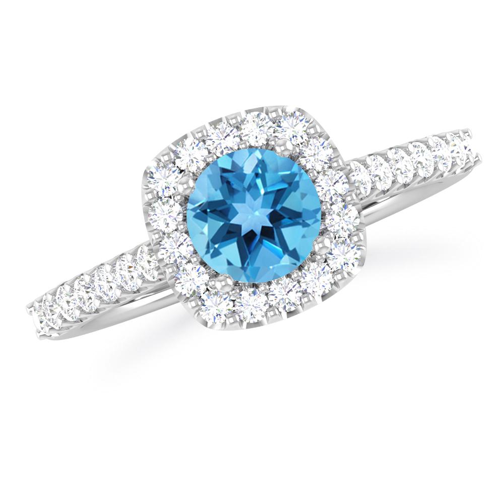 White Gold - Blue Topaz