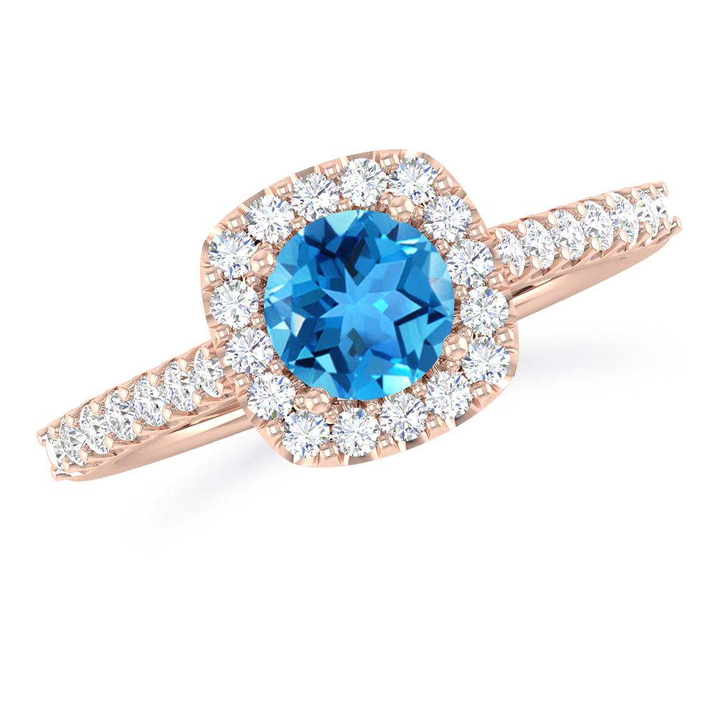 Rose Gold - Blue Topaz