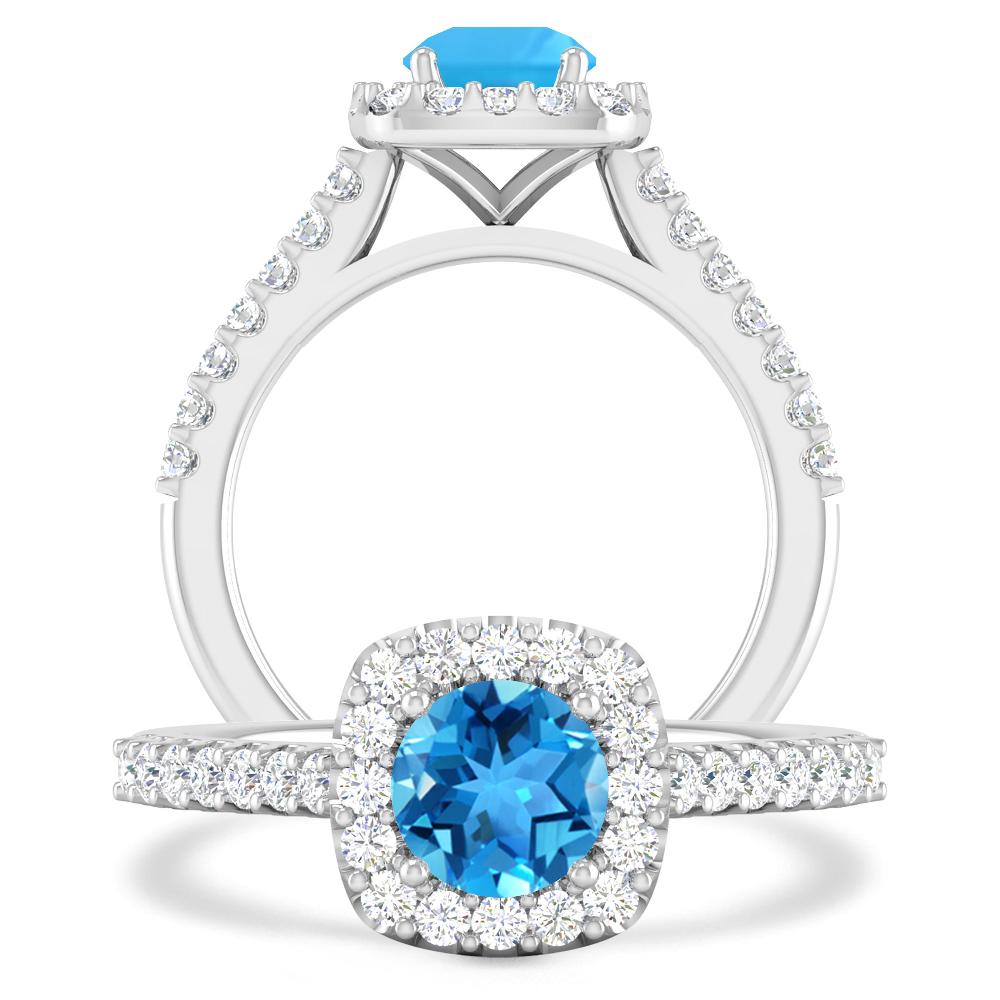 White Gold - Blue Topaz