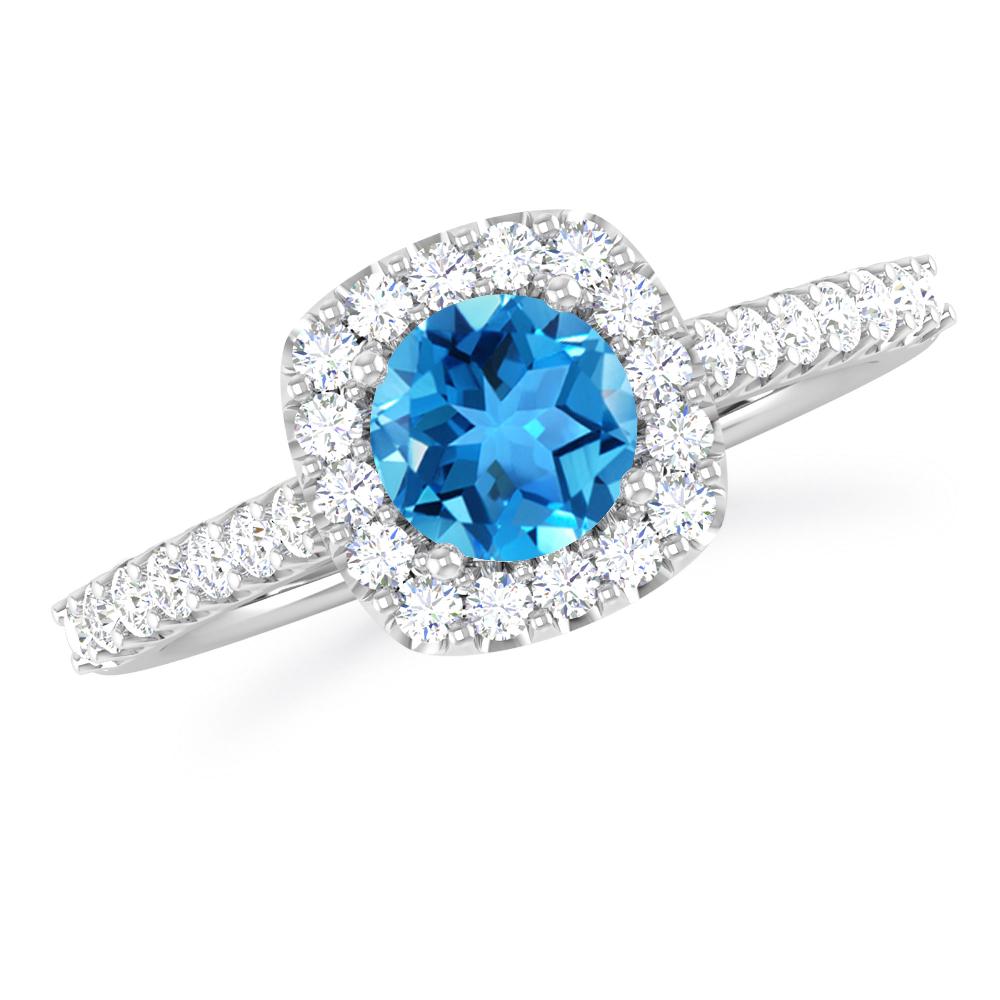 White Gold - Blue Topaz