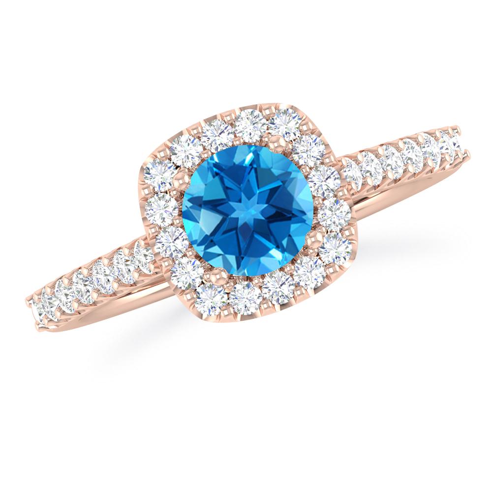 Rose Gold - Blue Topaz