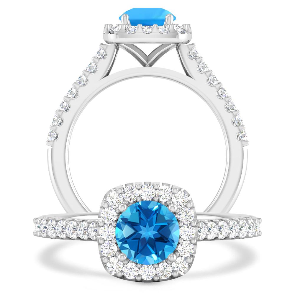 White Gold - Blue Topaz